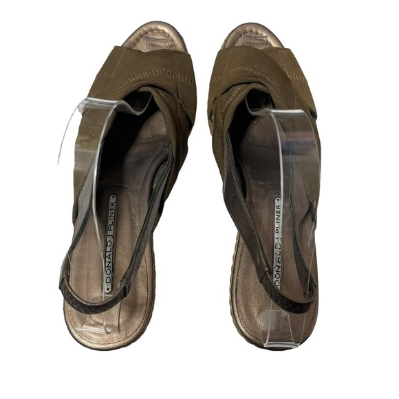 Donald J Pliner Kiwa Brown Bronze Wedge Heels Platform Pumps Sandals Women’s 10 - Picture 2 of 11